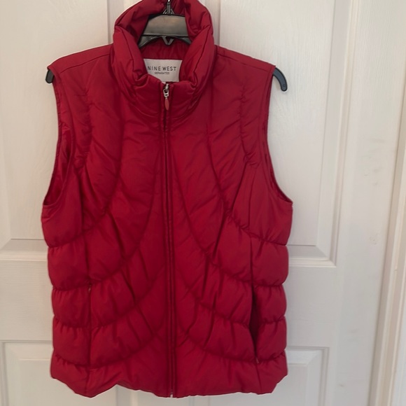 Nine West Down/Feather Vest. Red Size Large - Picture 1 of 8